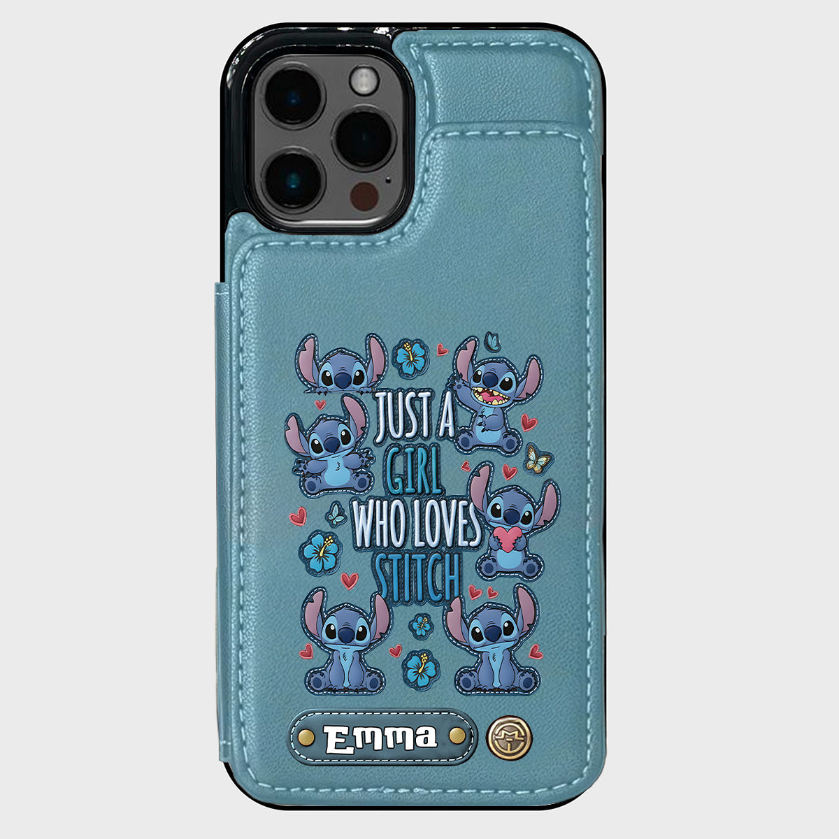 Just A Girl Who Loves Stitch - Personalized Ohana Wallet Phone Case