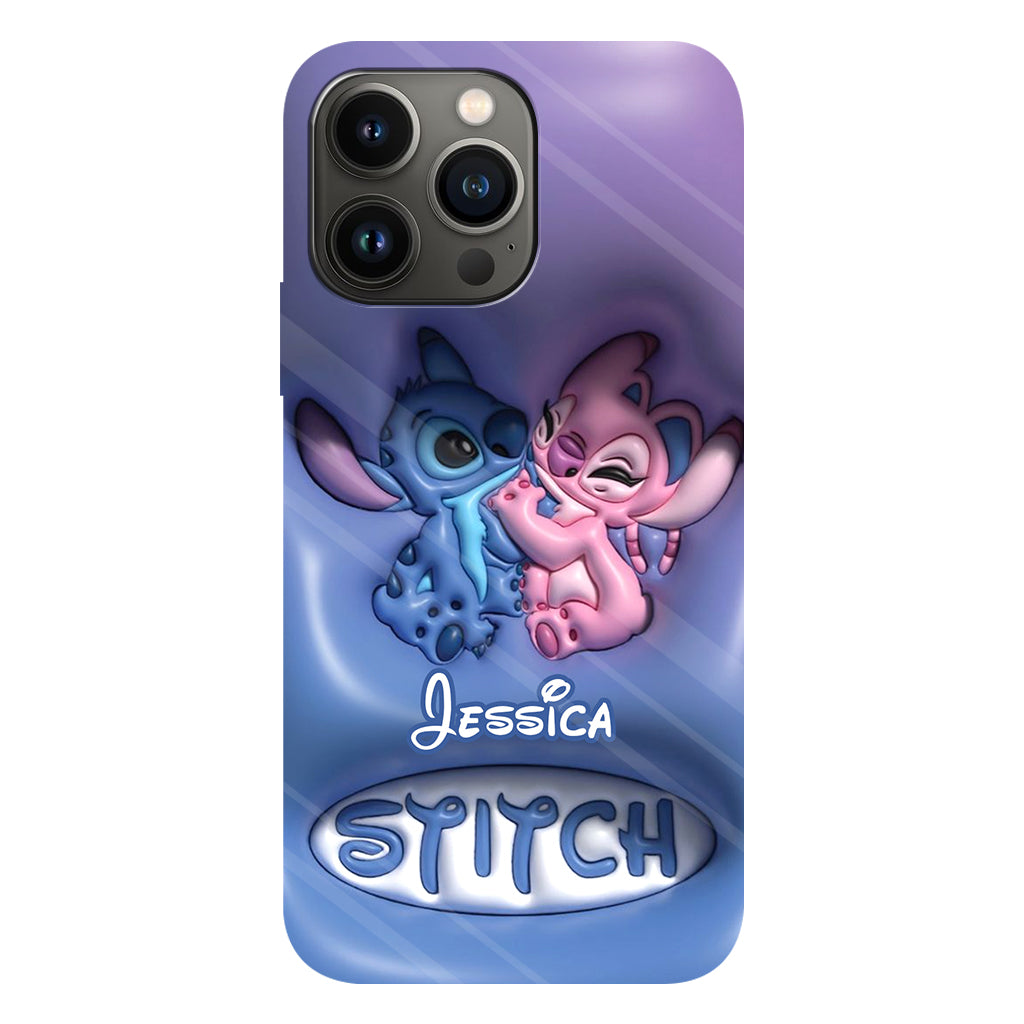 Cute Blue and Pink Alien - Personalized Ohana Full Print Phone Case