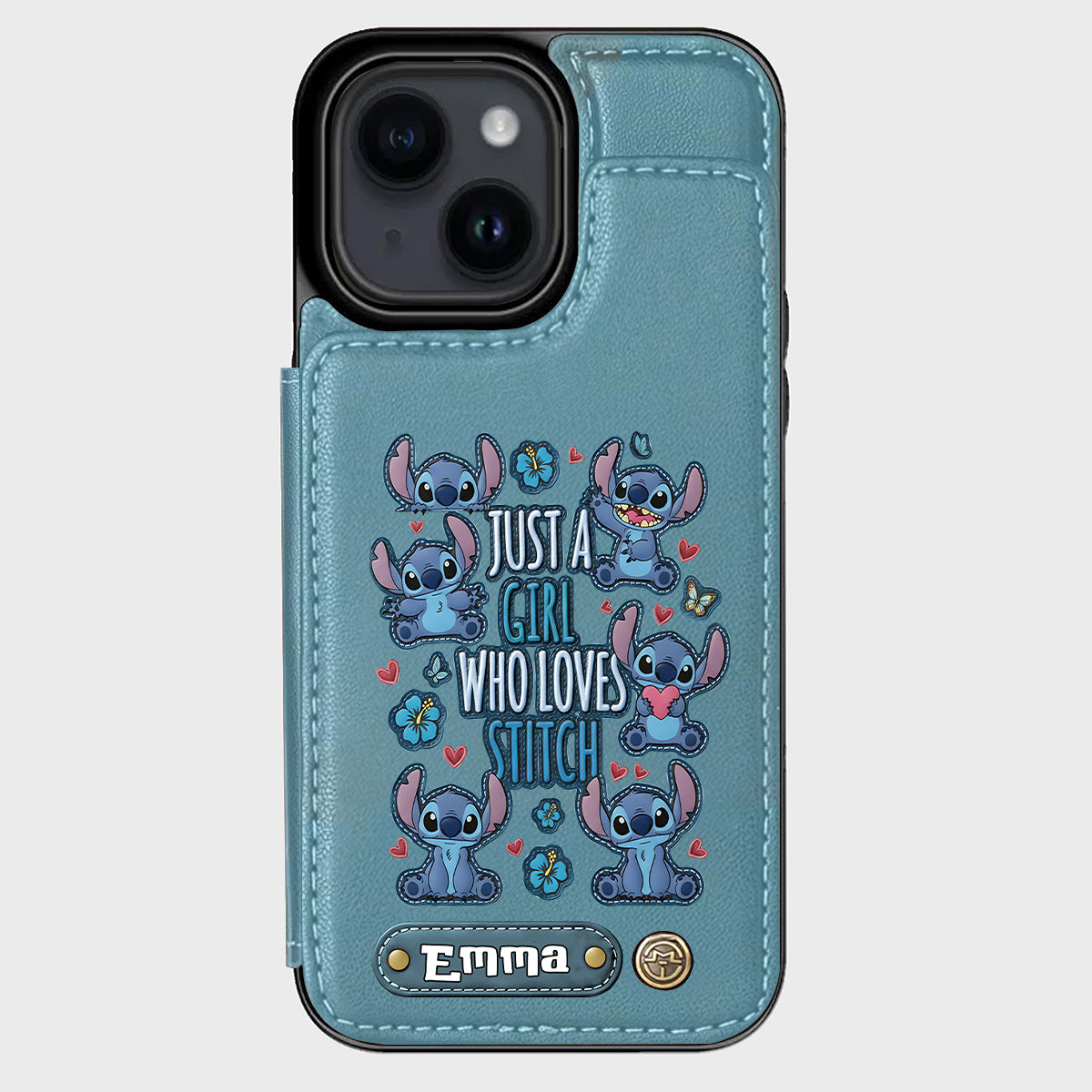 Just A Girl Who Loves Stitch - Personalized Ohana Wallet Phone Case