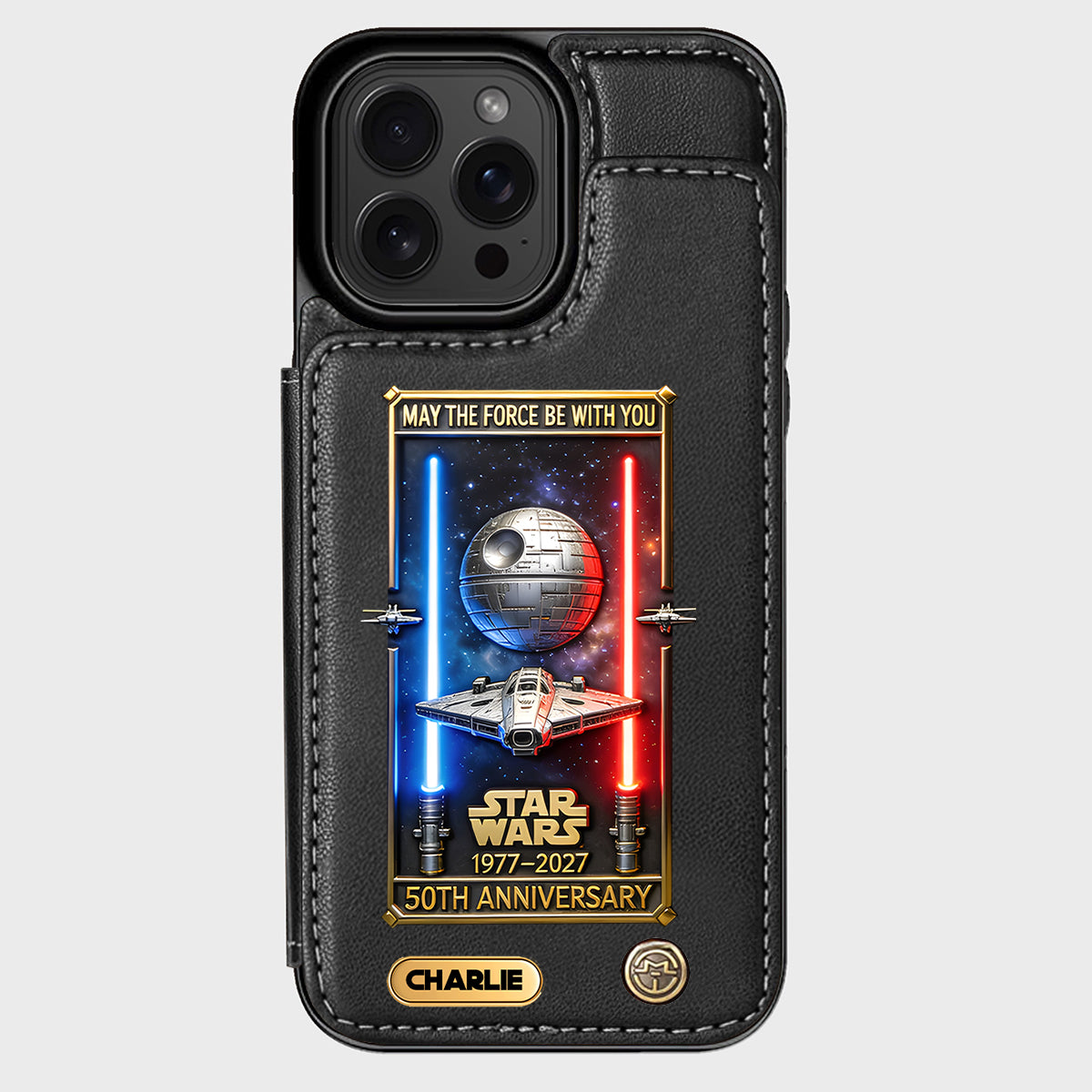 50th Anniversary - Personalized The Force Wallet Phone Case