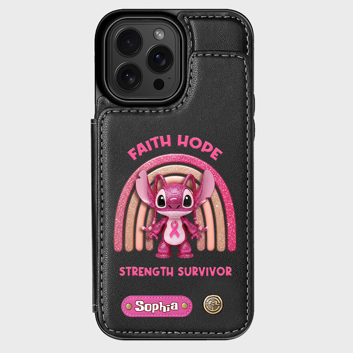 Faith Hope Love - Personalized Breast Cancer Awareness Wallet Phone Case