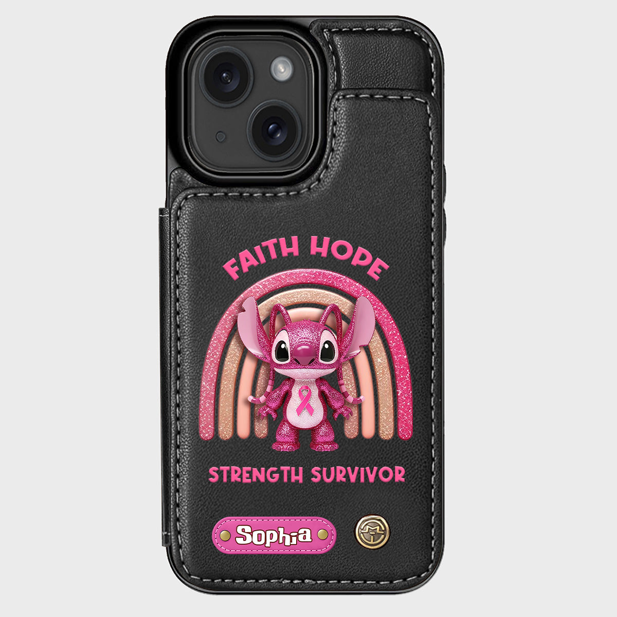 Faith Hope Love - Personalized Breast Cancer Awareness Wallet Phone Case