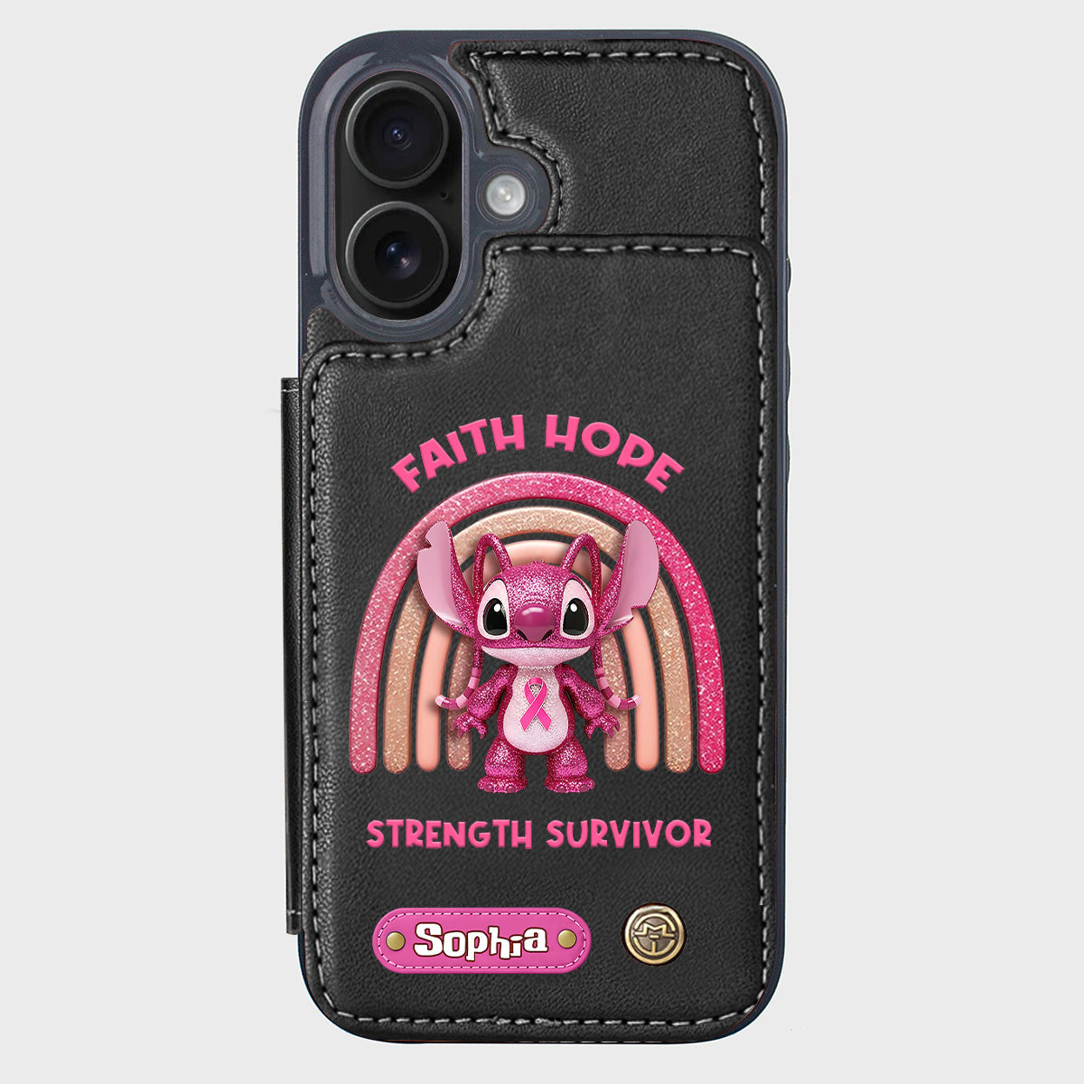 Faith Hope Love - Personalized Breast Cancer Awareness Wallet Phone Case