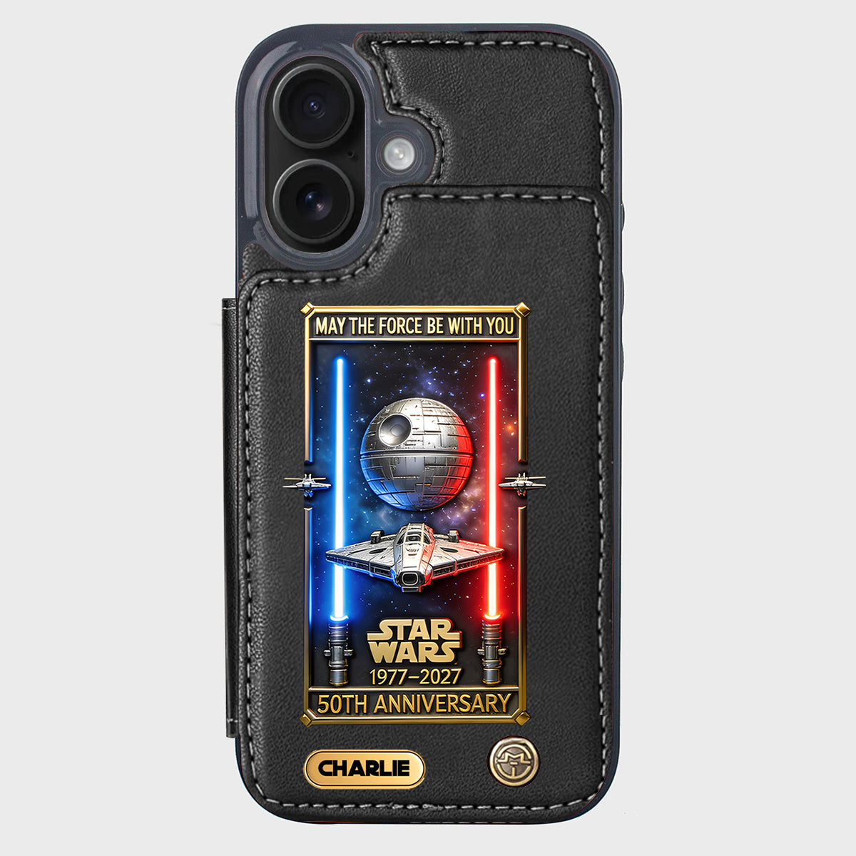 50th Anniversary - Personalized The Force Wallet Phone Case