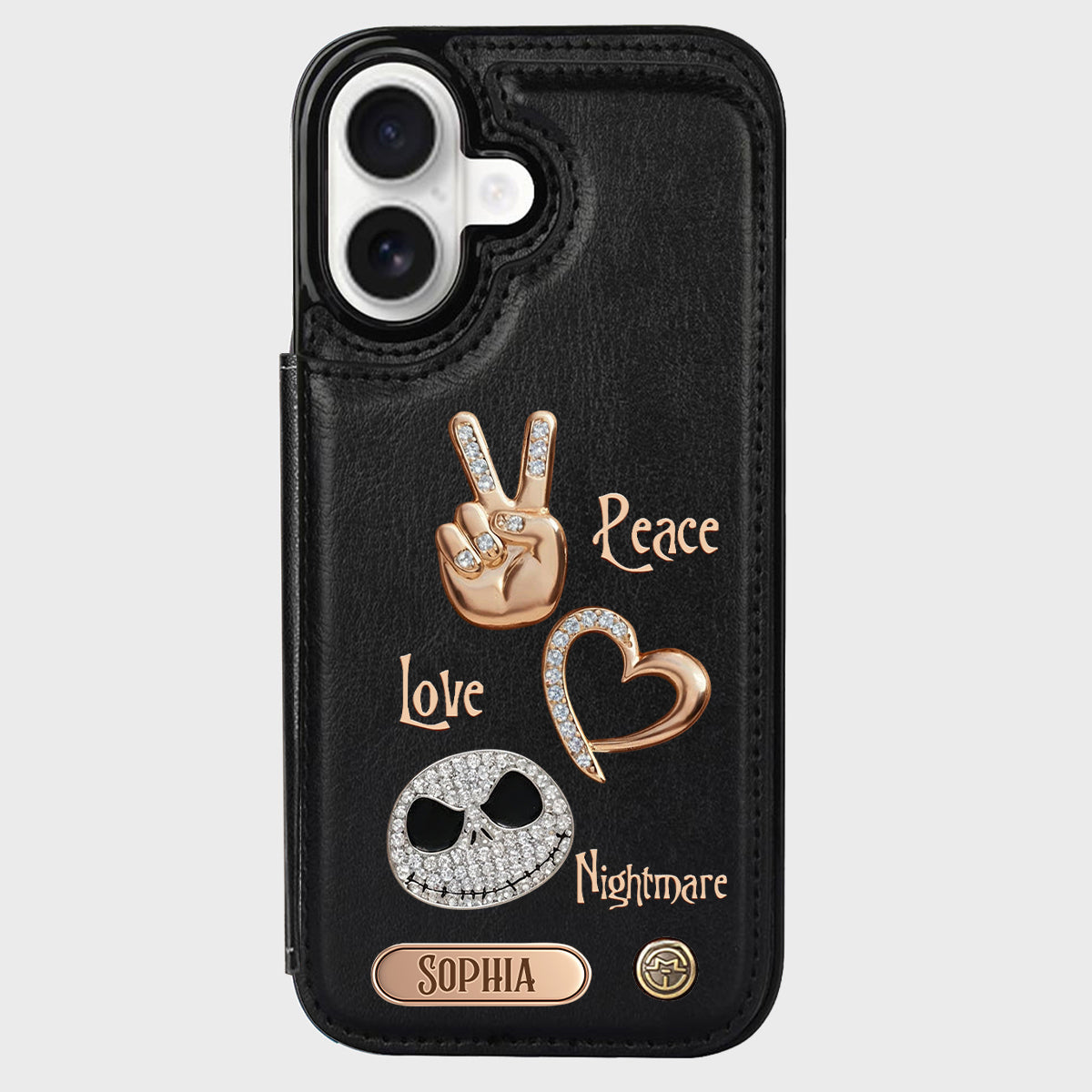 Peace Love Nightmare - Personalized Nightmare Wallet Phone Case