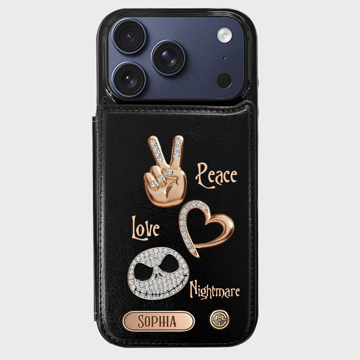 Peace Love Nightmare - Personalized Nightmare Wallet Phone Case