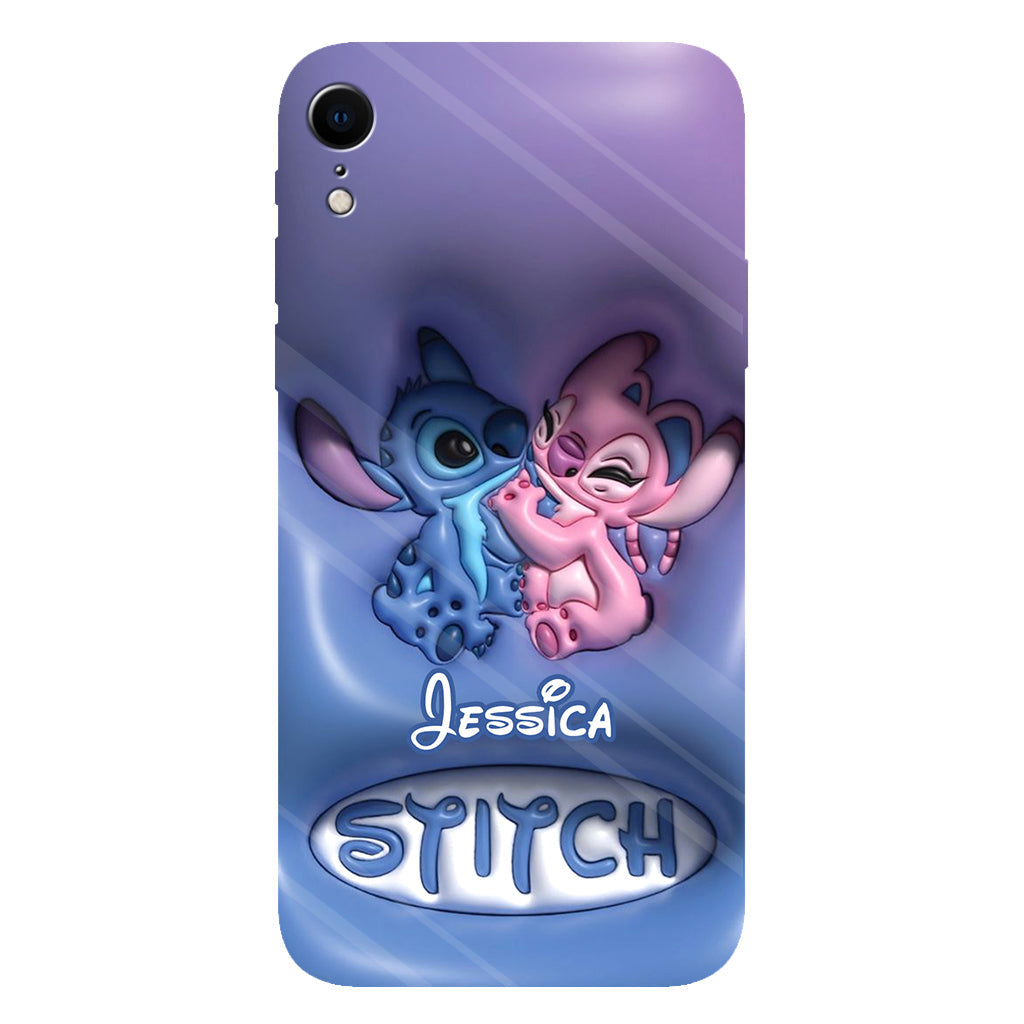 Cute Blue and Pink Alien - Personalized Ohana Full Print Phone Case