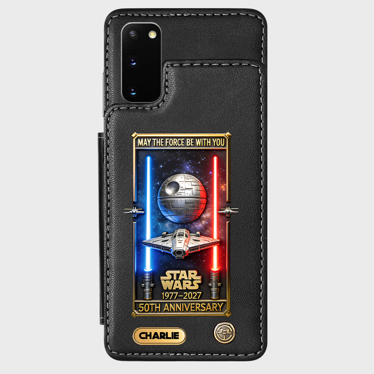 50th Anniversary - Personalized The Force Wallet Phone Case
