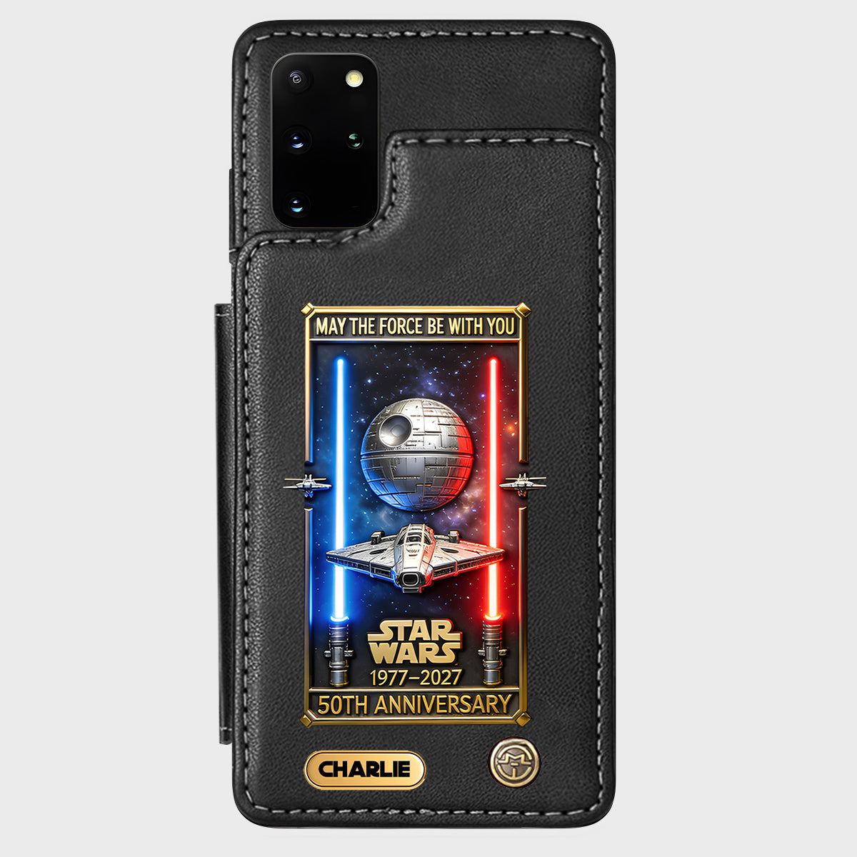 50th Anniversary - Personalized The Force Wallet Phone Case