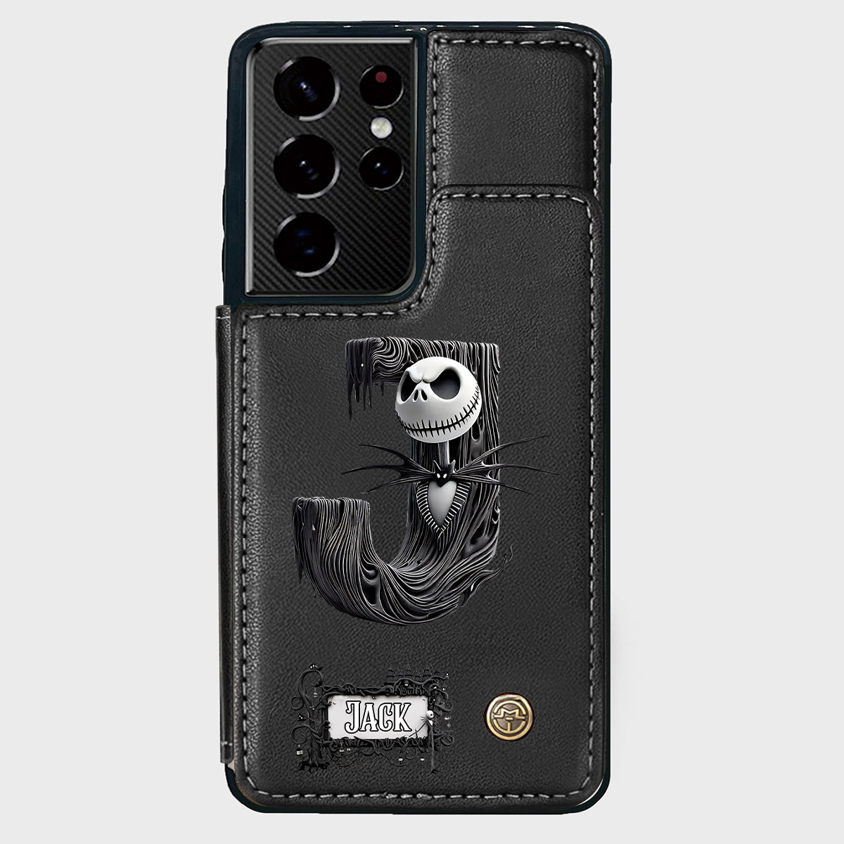 Gothic Initial Letter Gift - Personalized Nightmare Wallet Phone Case
