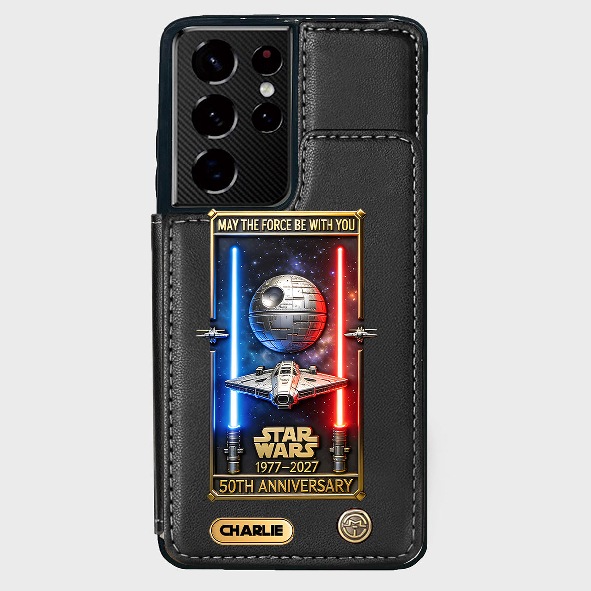 50th Anniversary - Personalized The Force Wallet Phone Case