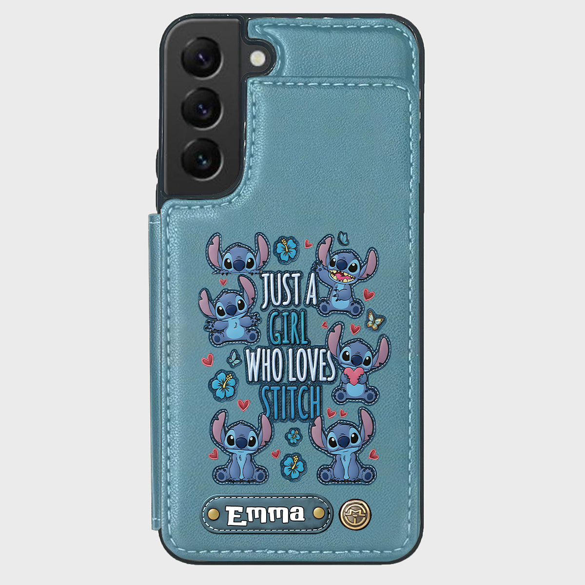 Just A Girl Who Loves Stitch - Personalized Ohana Wallet Phone Case