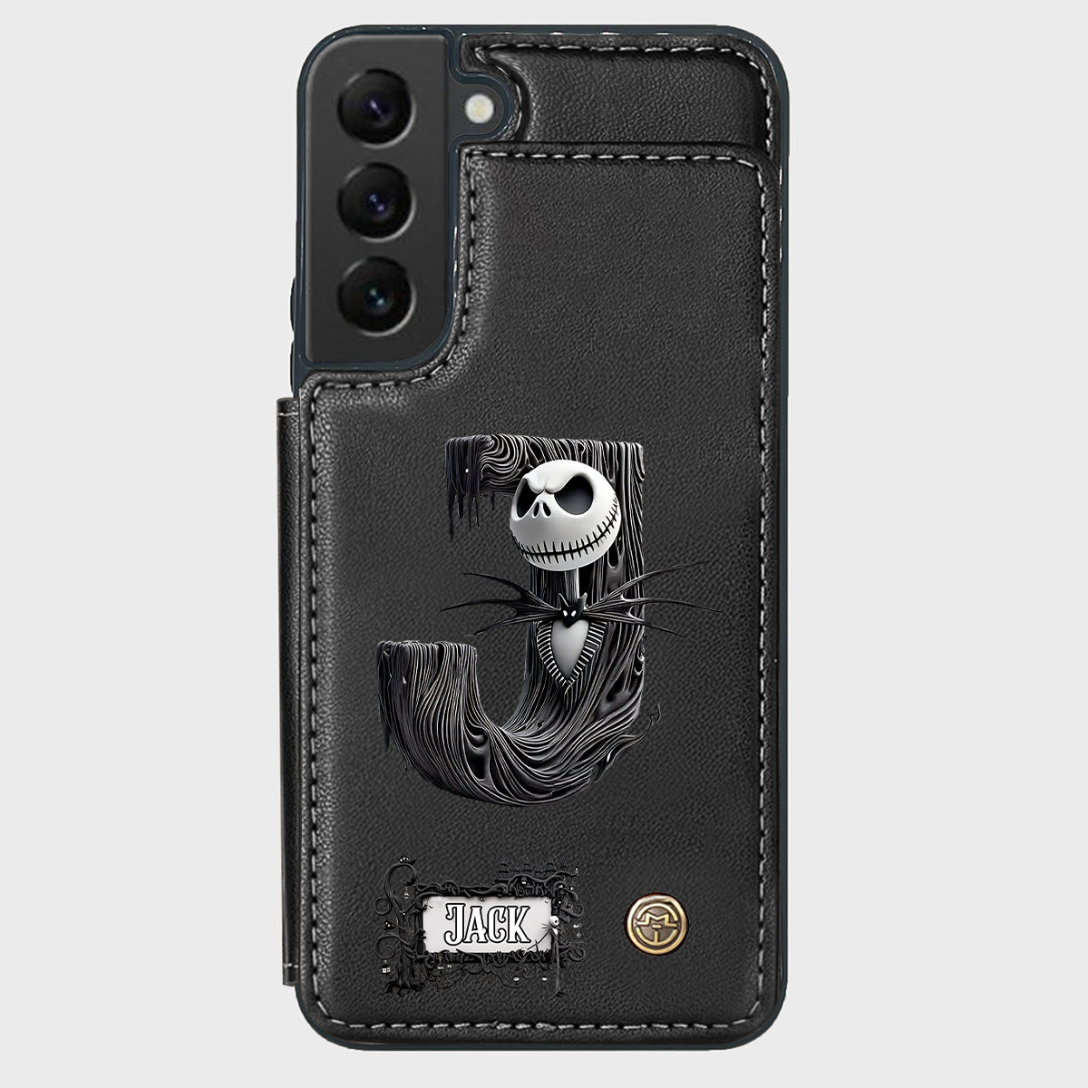 Gothic Initial Letter Gift - Personalized Nightmare Wallet Phone Case