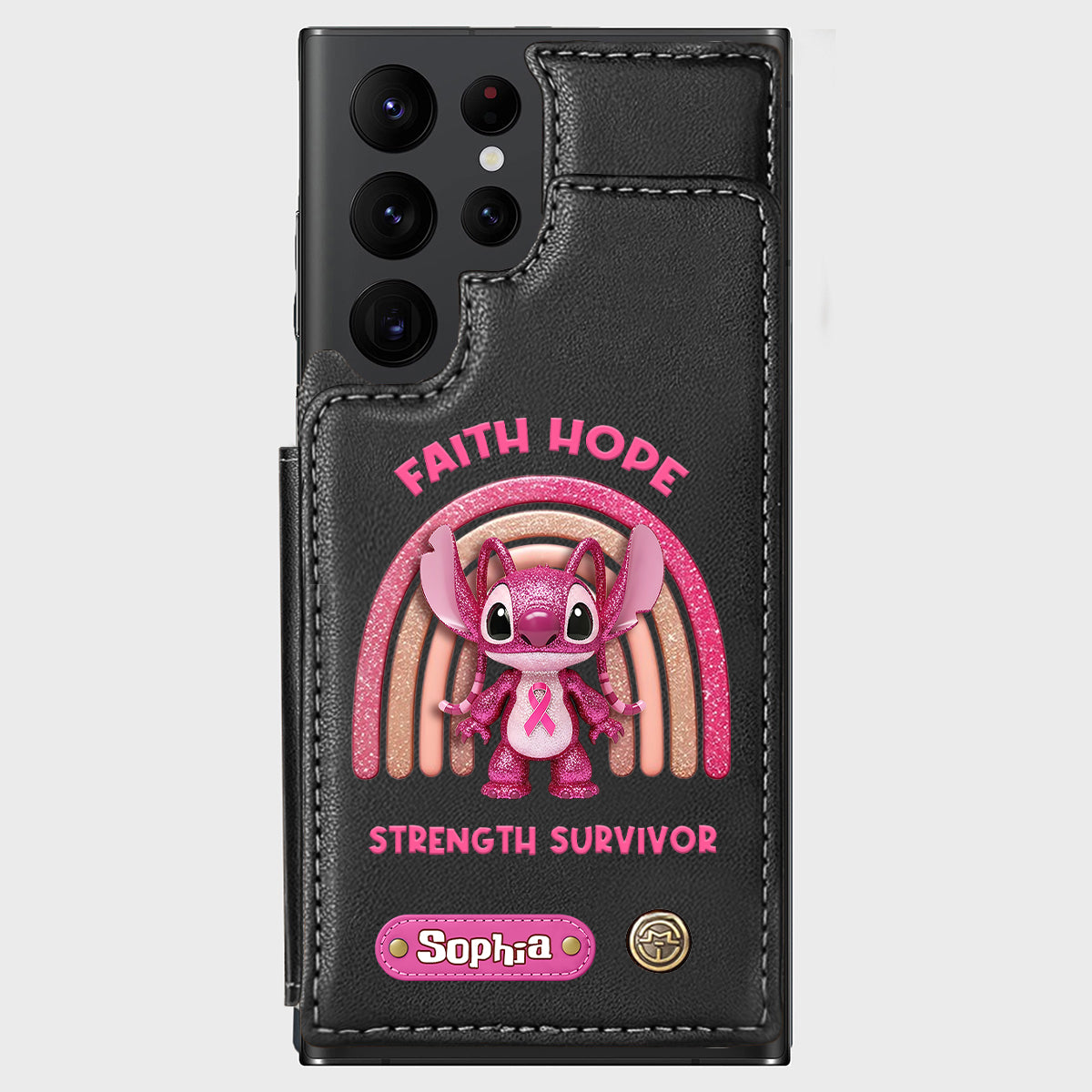 Faith Hope Love - Personalized Breast Cancer Awareness Wallet Phone Case