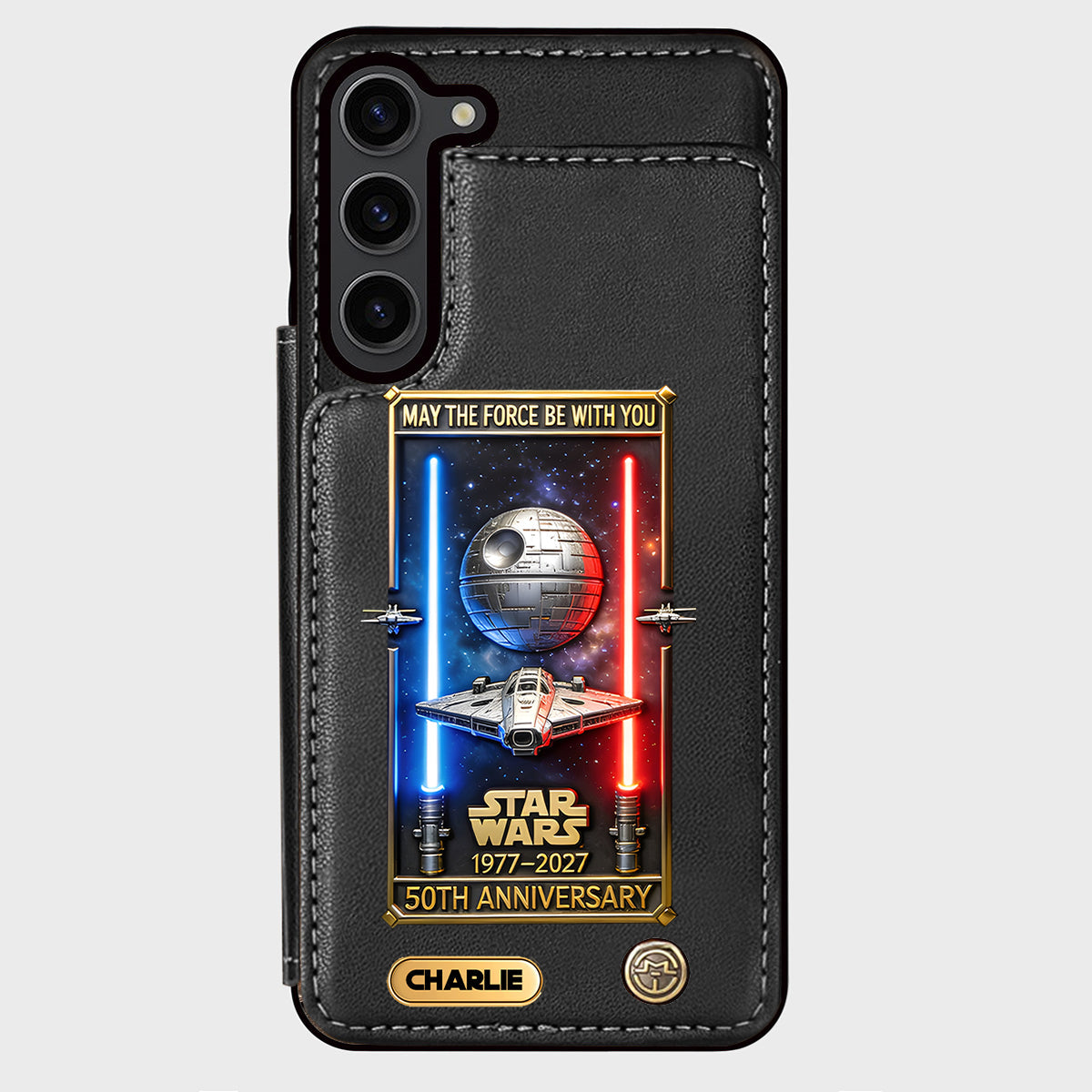 50th Anniversary - Personalized The Force Wallet Phone Case