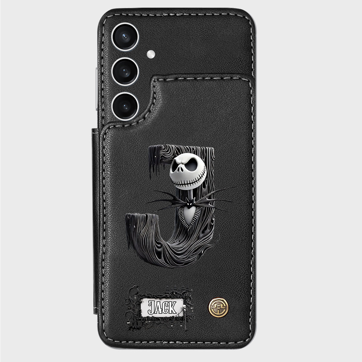 Gothic Initial Letter Gift - Personalized Nightmare Wallet Phone Case