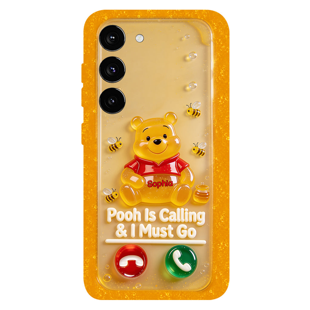 Pooh Is Calling And I Must Go - Personalized Yellow Bear Full Print Phone Case