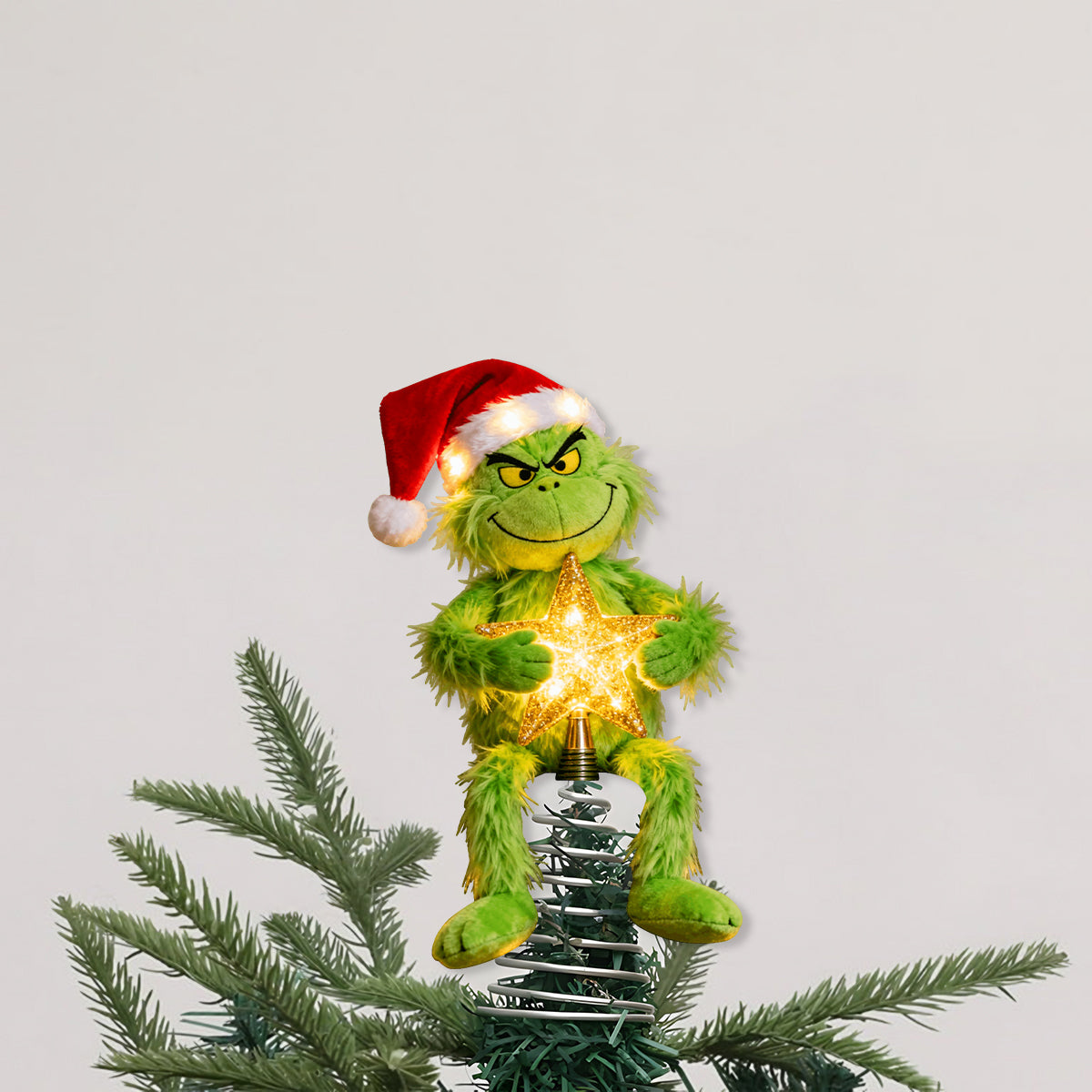 [MUST-HAVE] Merry Grinchmas - Stole Christmas LED Light Tree Topper