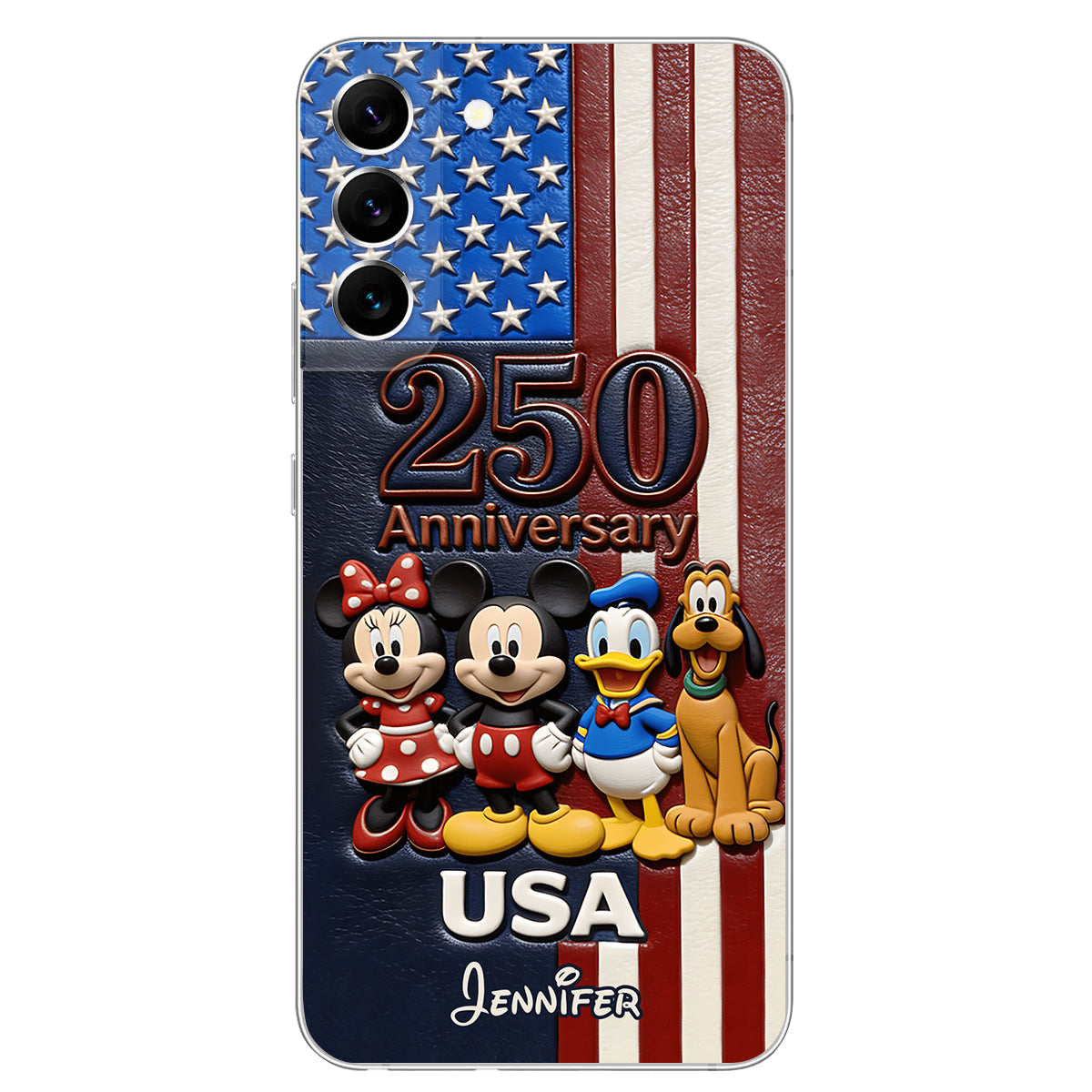 Friends 250 Anniversary - Personalized Mouse 3D Embossed Leather Phone Case