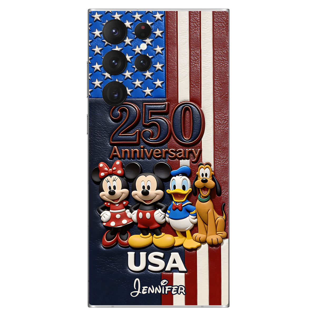 Friends 250 Anniversary - Personalized Mouse 3D Embossed Leather Phone Case
