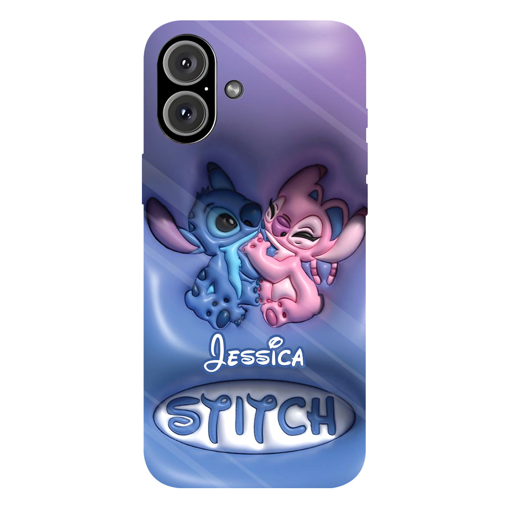Cute Blue and Pink Alien - Personalized Ohana Full Print Phone Case