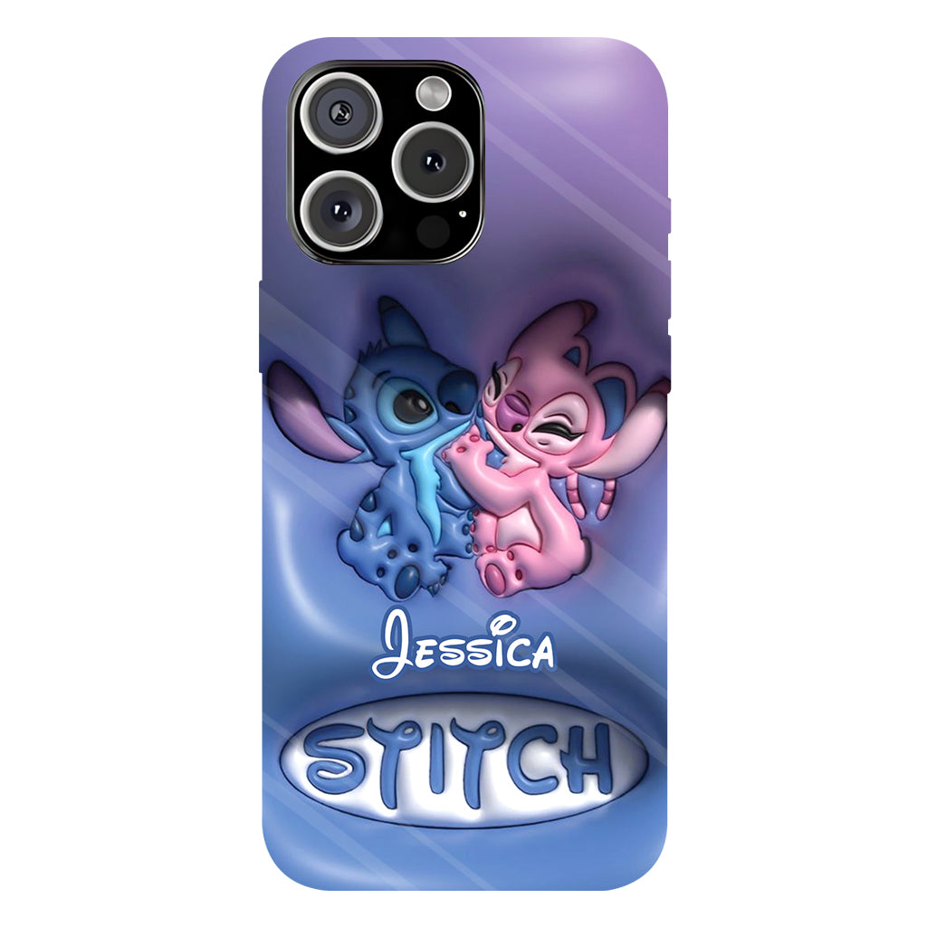 Cute Blue and Pink Alien - Personalized Ohana Full Print Phone Case