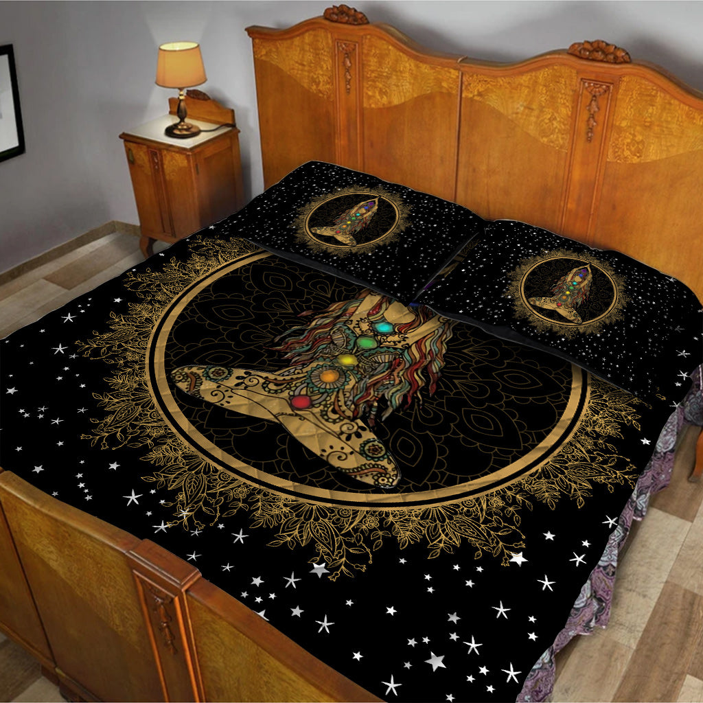 I'm Mostly Peace, Love And Light Galaxy Mandala Yoga Quilt Set 0622