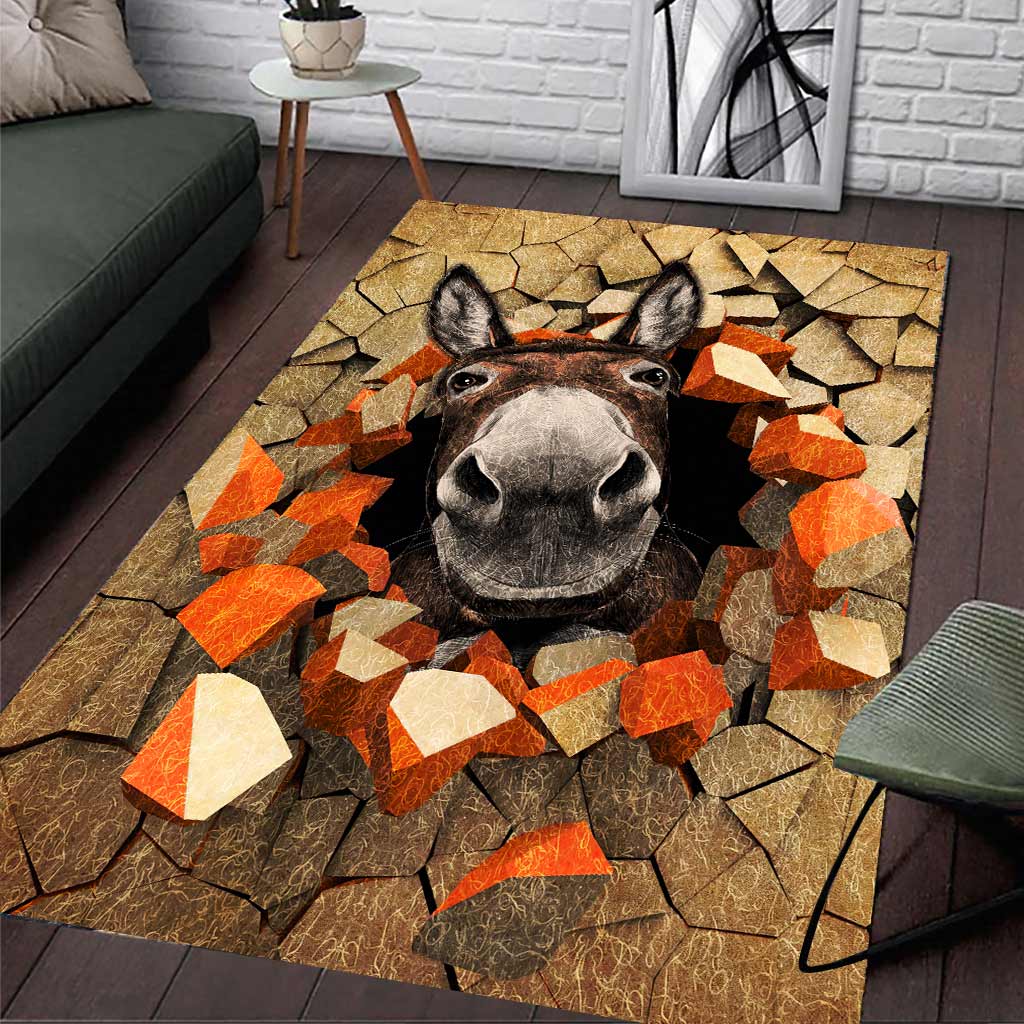 Peeking Donkey Donkey Rug 0622