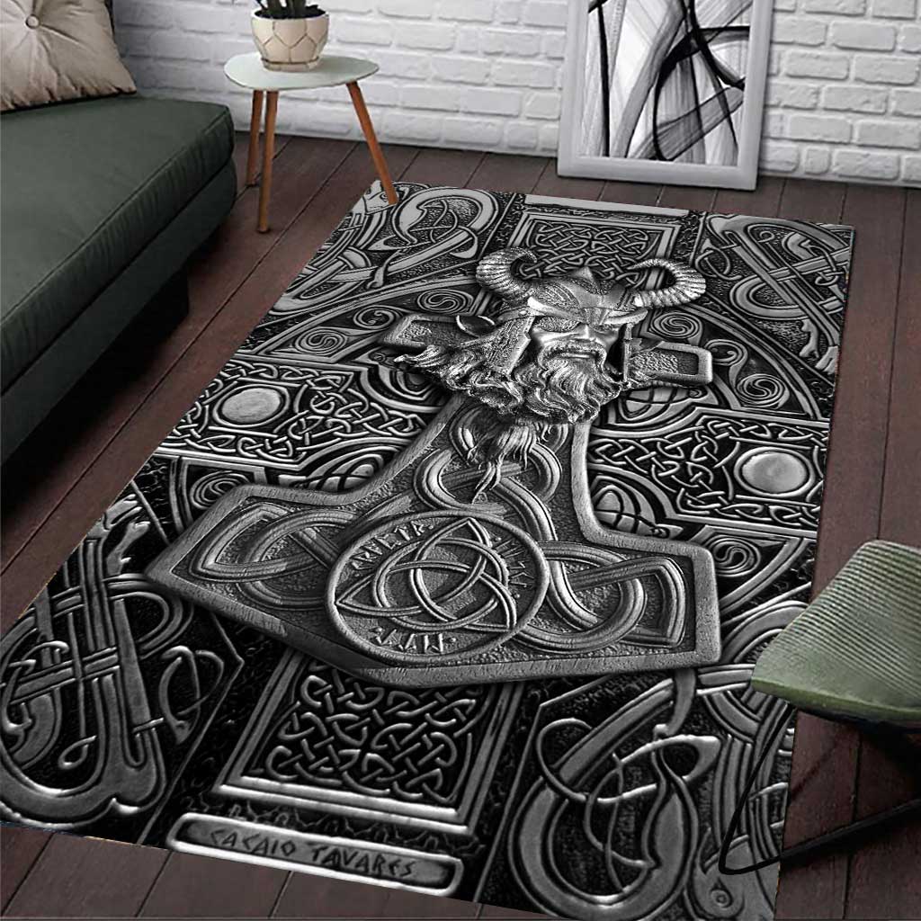 Odin Metal Pattern Print Viking Rug 0622