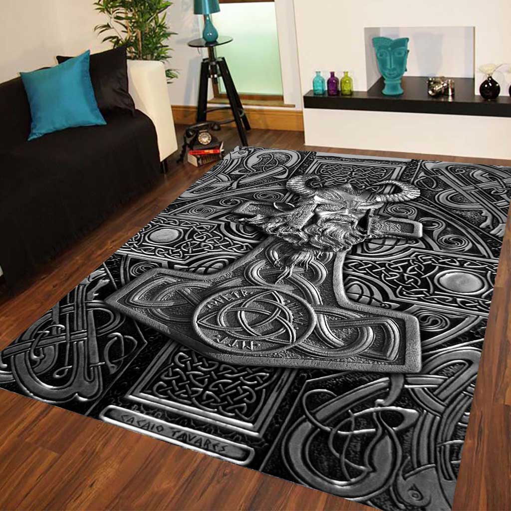 Odin Metal Pattern Print Viking Rug 0622