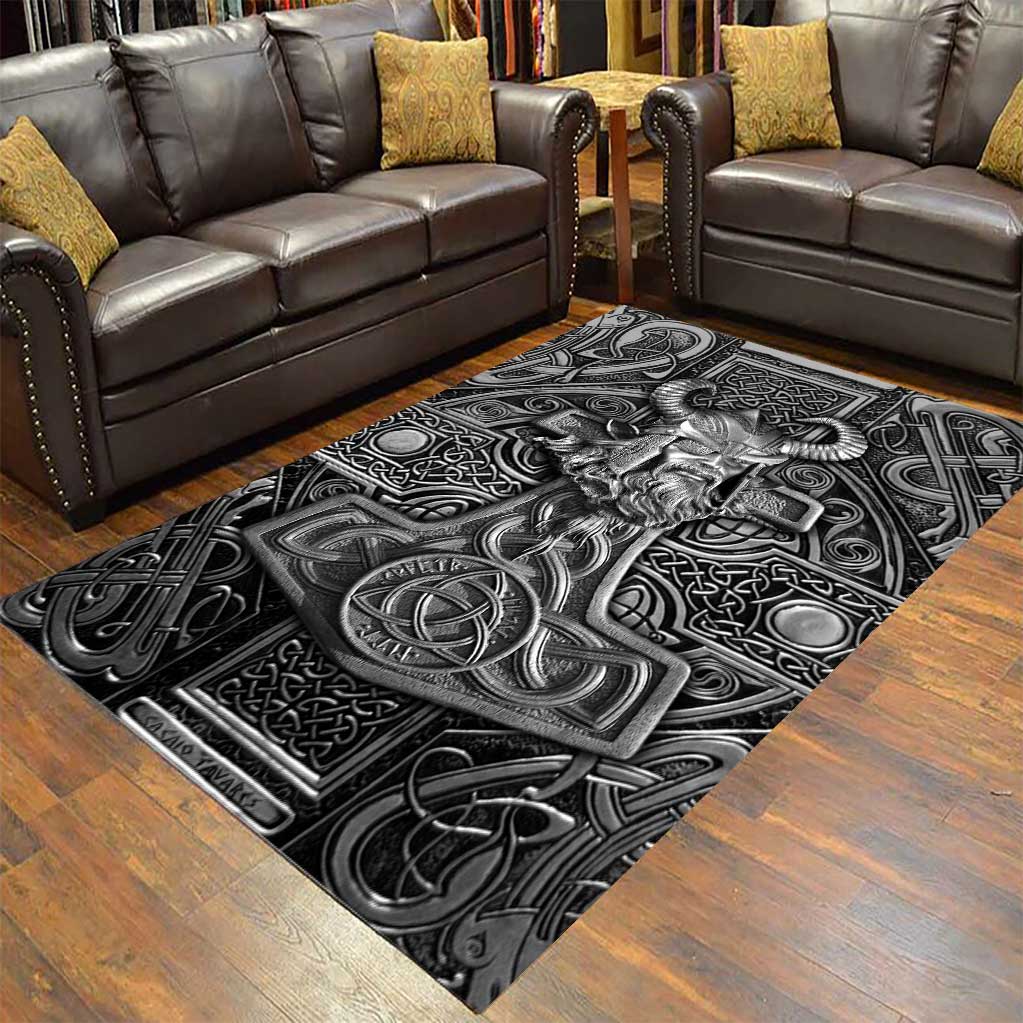 Odin Metal Pattern Print Viking Rug 0622