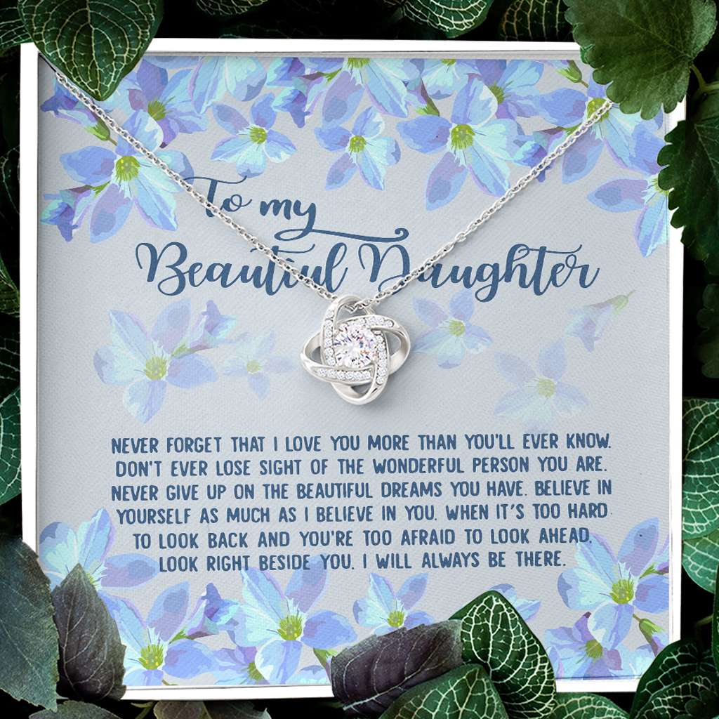 To My Daughter Last Breath Gift From Dad Mom - Daughter Love Knot Necklace 0921
