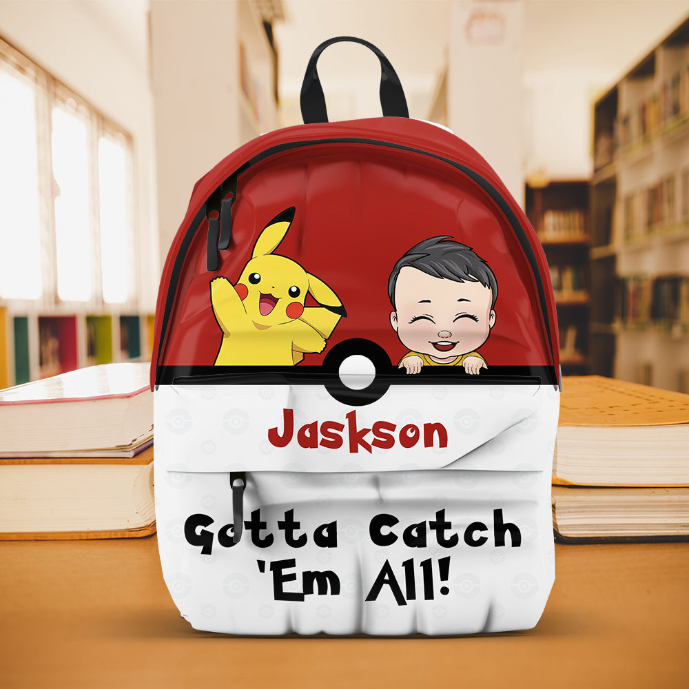 Go Catch 'Em All - Personalized Monster Trainer Backpack