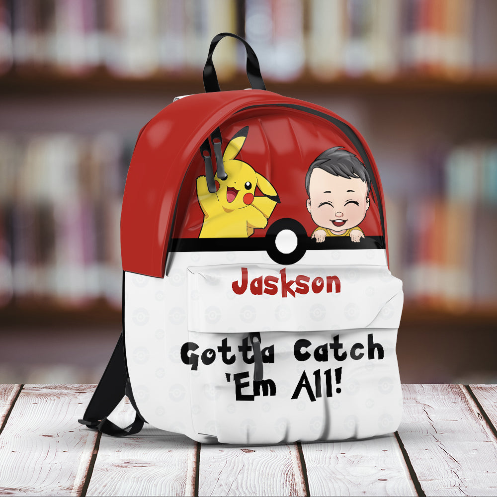 Go Catch 'Em All - Personalized Monster Trainer Backpack