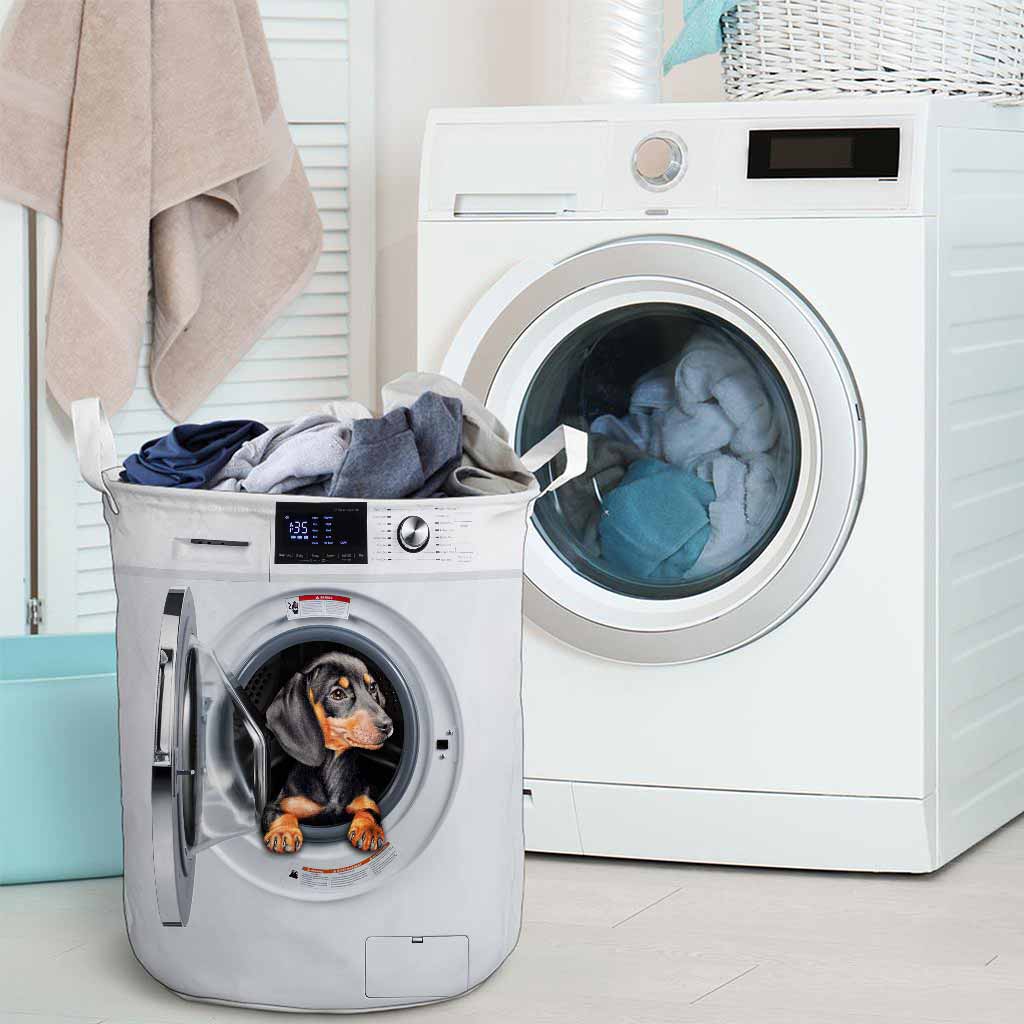 Naughty Dachshund 3D Printed Laundry Basket