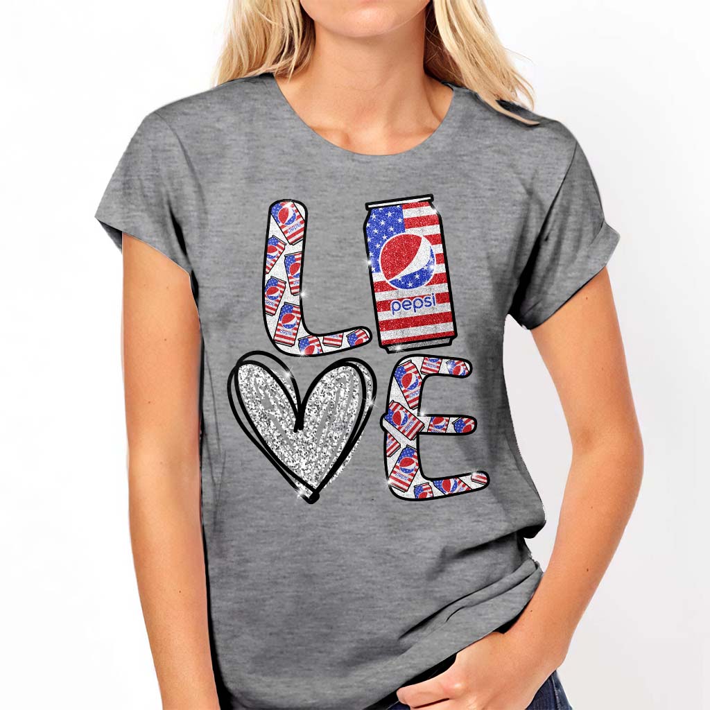 Love Summer Patriotic Blue Soft Drink T-shirt and Hoodie