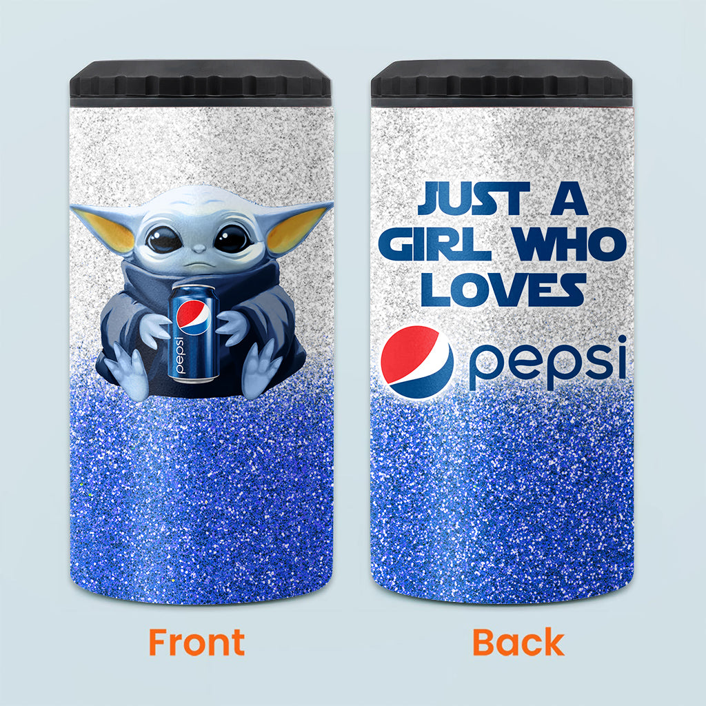 Just A Girl Who Loves Soft Drink Blue Soft Drink Can Cooler