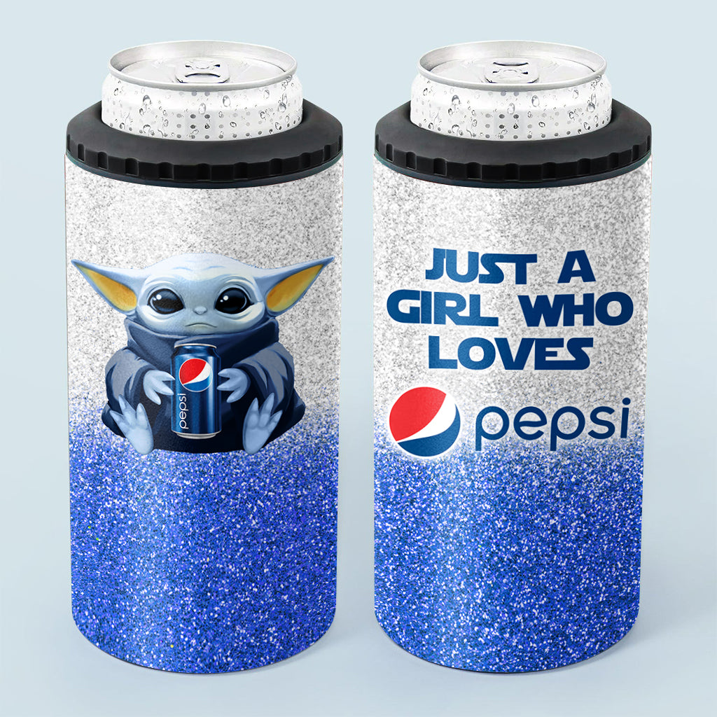 Just A Girl Who Loves Soft Drink Blue Soft Drink Can Cooler