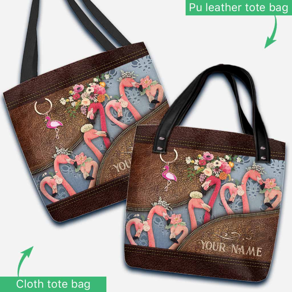 Love Flamingos Personalized  Tote Bag