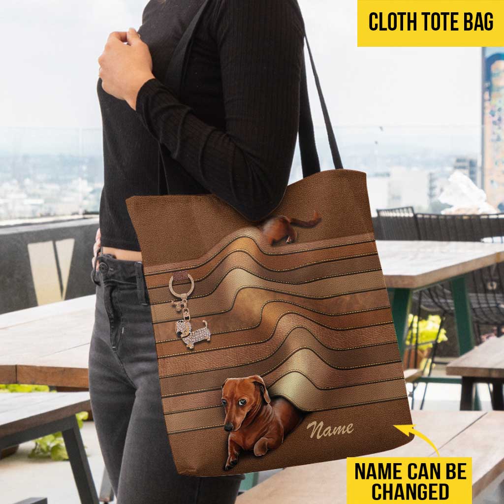 Lovely Dachshund Personalized  Tote Bag