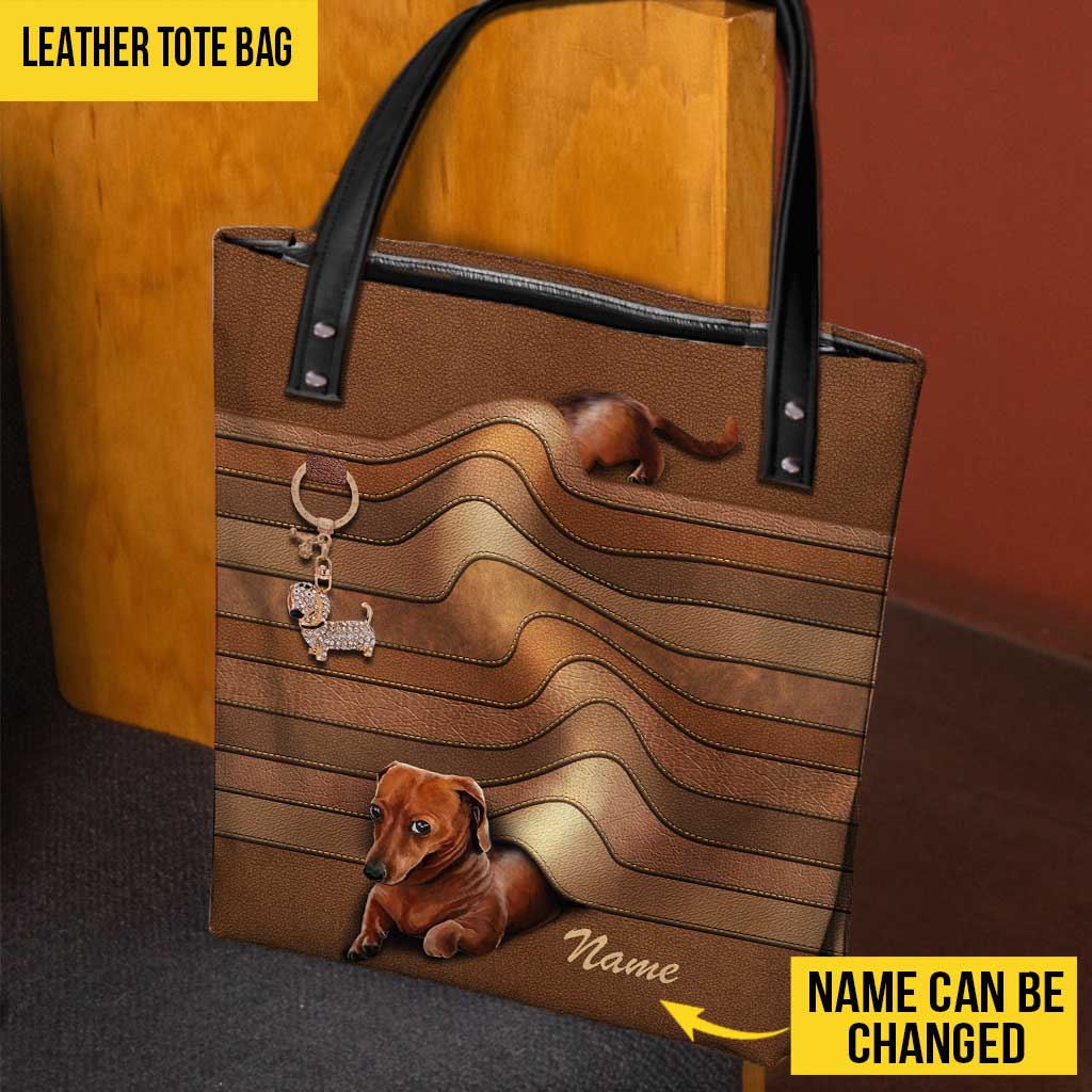Lovely Dachshund Personalized  Tote Bag