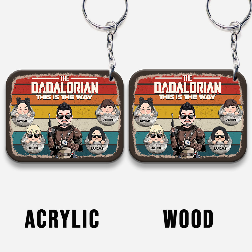 Dadalorian - Personalized The Force Keychain (Printed On Both Sides)