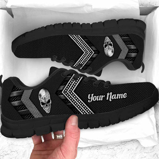 Cool Skull - Personalized Skull Sneakers With 3D Pattern Print