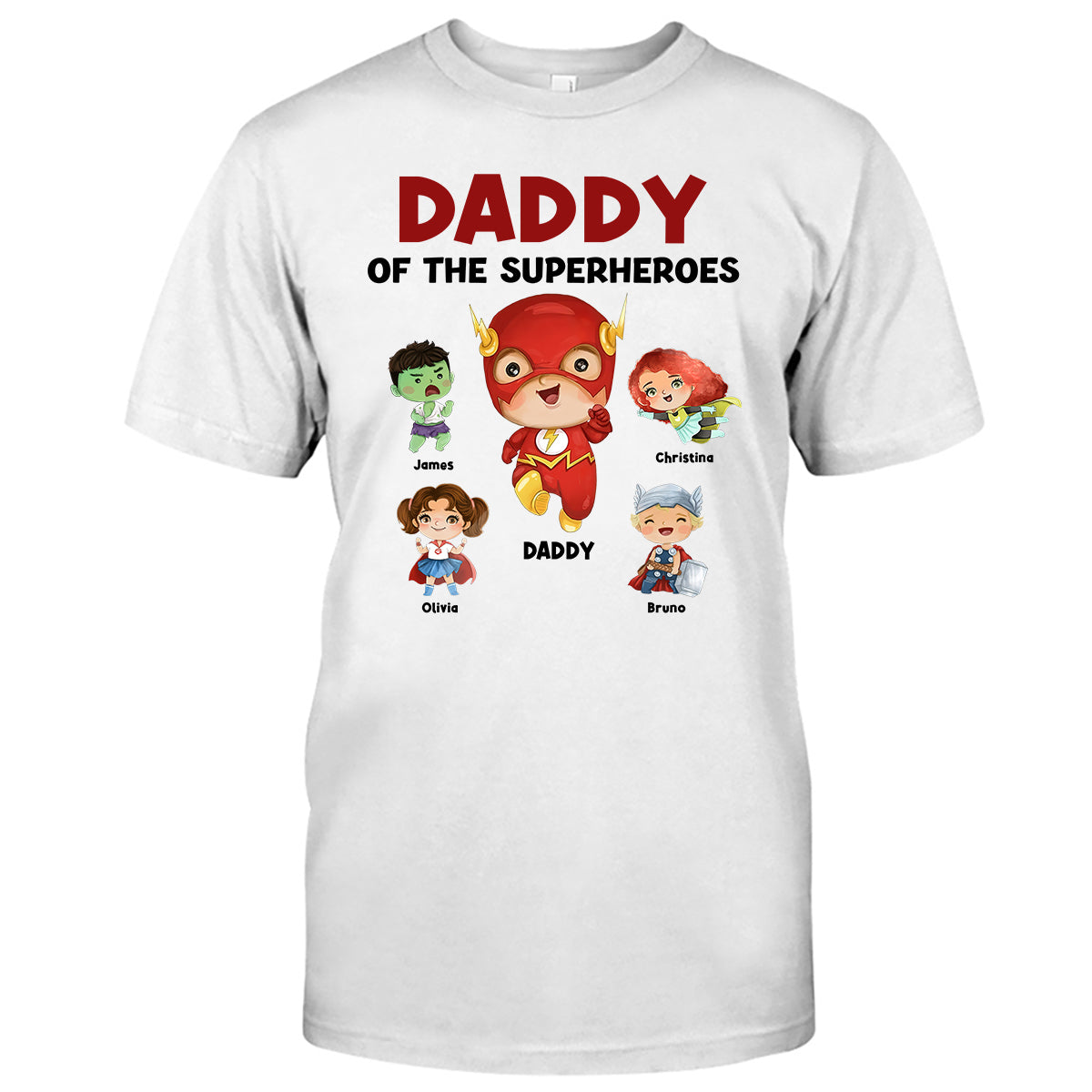 Daddy Of Superheroes - Personalized Father T-shirt and Hoodie