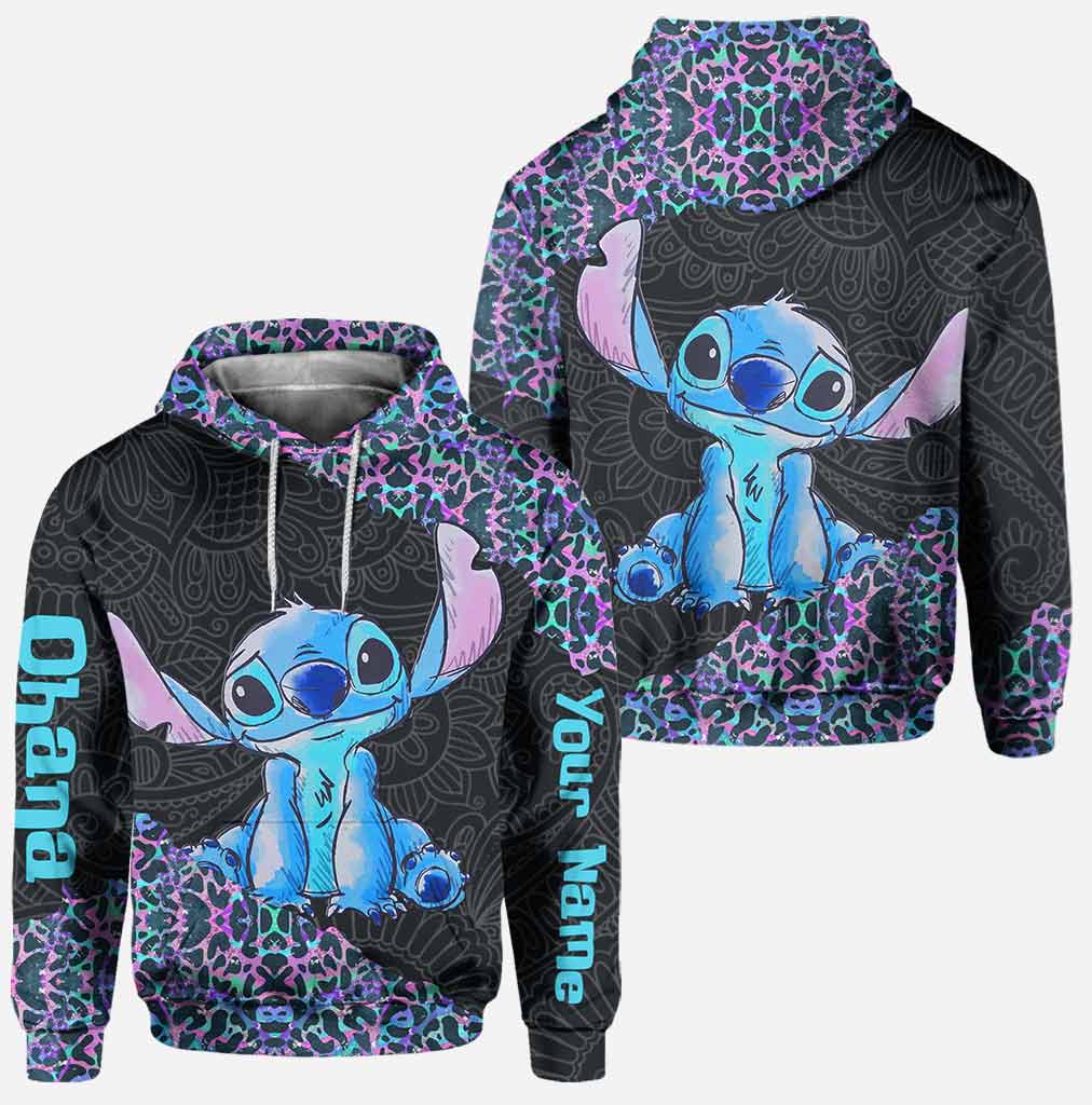 Holographic Leopard Ohana - Personalized Hoodie and Leggings