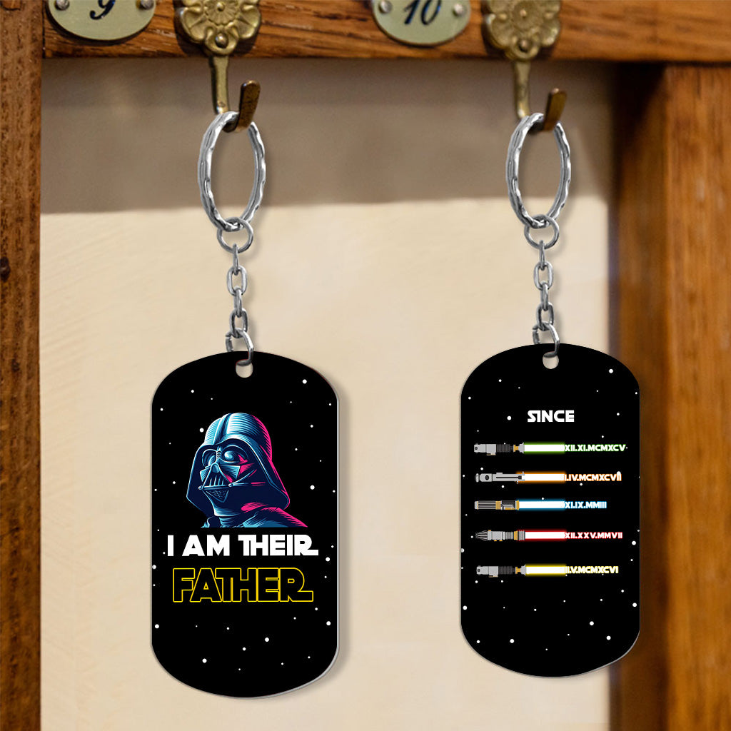 I Am Their Father - Personalized The Force Stainless Steel Keychain
