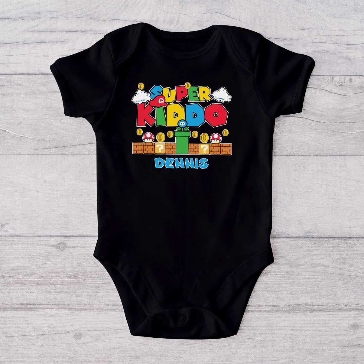 Super Daddio - Personalized Super Plumber T-shirt And Baby Onesie