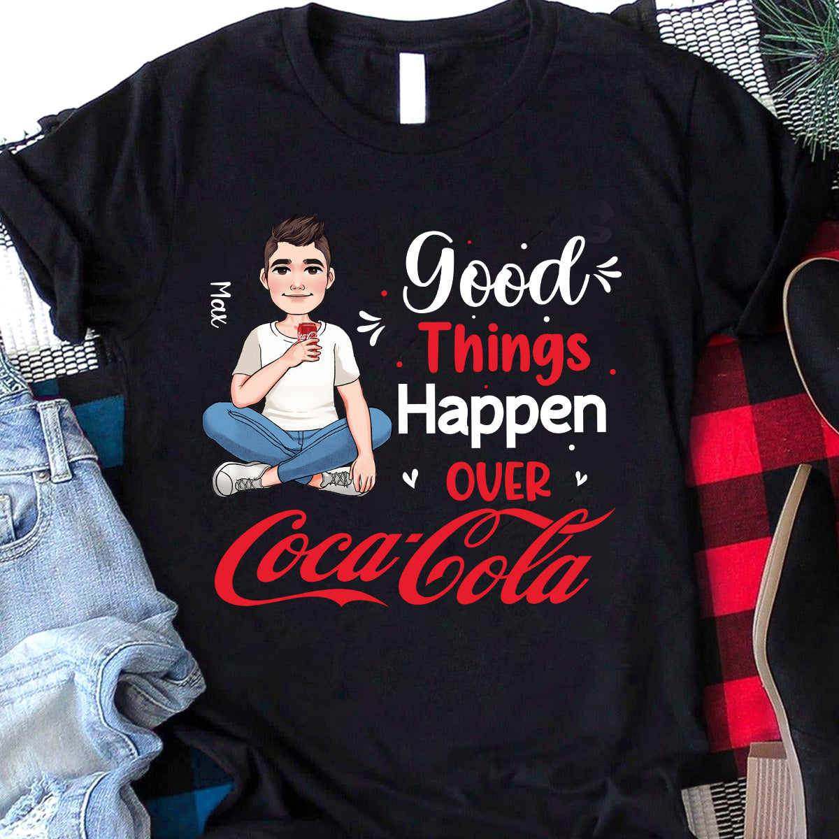 Good Things Happen Over - Personalized Blue Soft Drink T-shirt and Hoodie