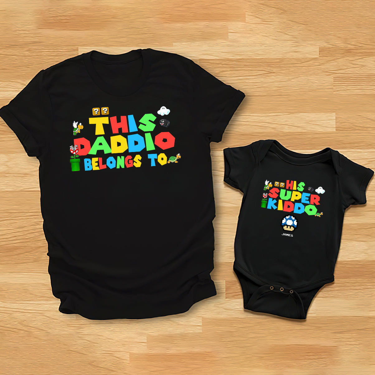 My Cool Daddio - Personalized Super Plumber T-shirt And Baby Onesie