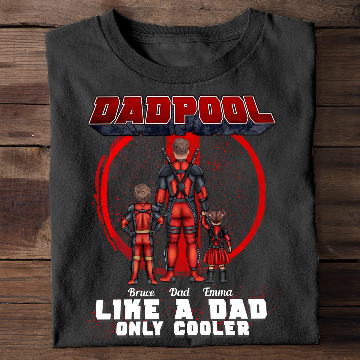Dadpool Like A Dad Only Cooler - Personalized Marvelous Universe T-shirt and Hoodie
